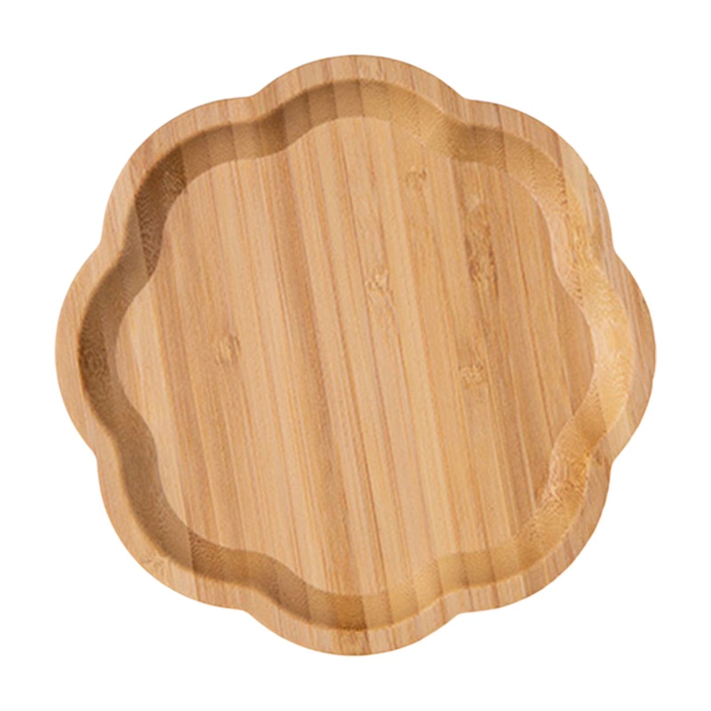 Bamboo Serving Tray for Snacks and Fruit, Square Wooden Storage Platter, Smooth Splinter-Free, 6–8 Inch Sizes