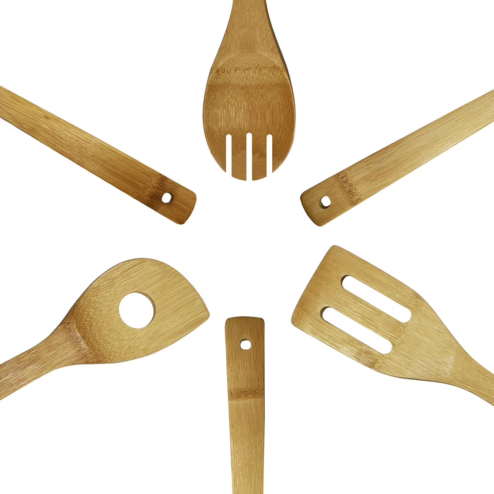 Oceanstar 6-Piece Bamboo Cooking Utensil Set, KT1286