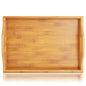 Bamboo Wood Serving Tray with Handles for Breakfast in Bed, Kitchen Counter, Ottoman (16 x 11 x 2 In)