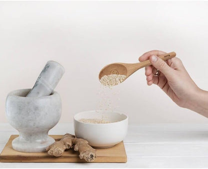 10 Piece Measuring Cups and Measuring Spoons Set, Handcrafted Wood Measuring Cups with Tablespoon & Teaspoon Measuring Spoons