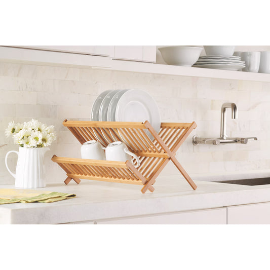 Better Homes & Gardens Natural Bamboo Dish Rack, 17.72" x 12.28"