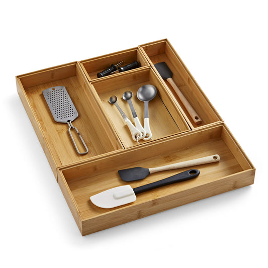Better Homes & Gardens Bamboo Drawer Organizer 5-Piece Set, Natural Bamboo Color