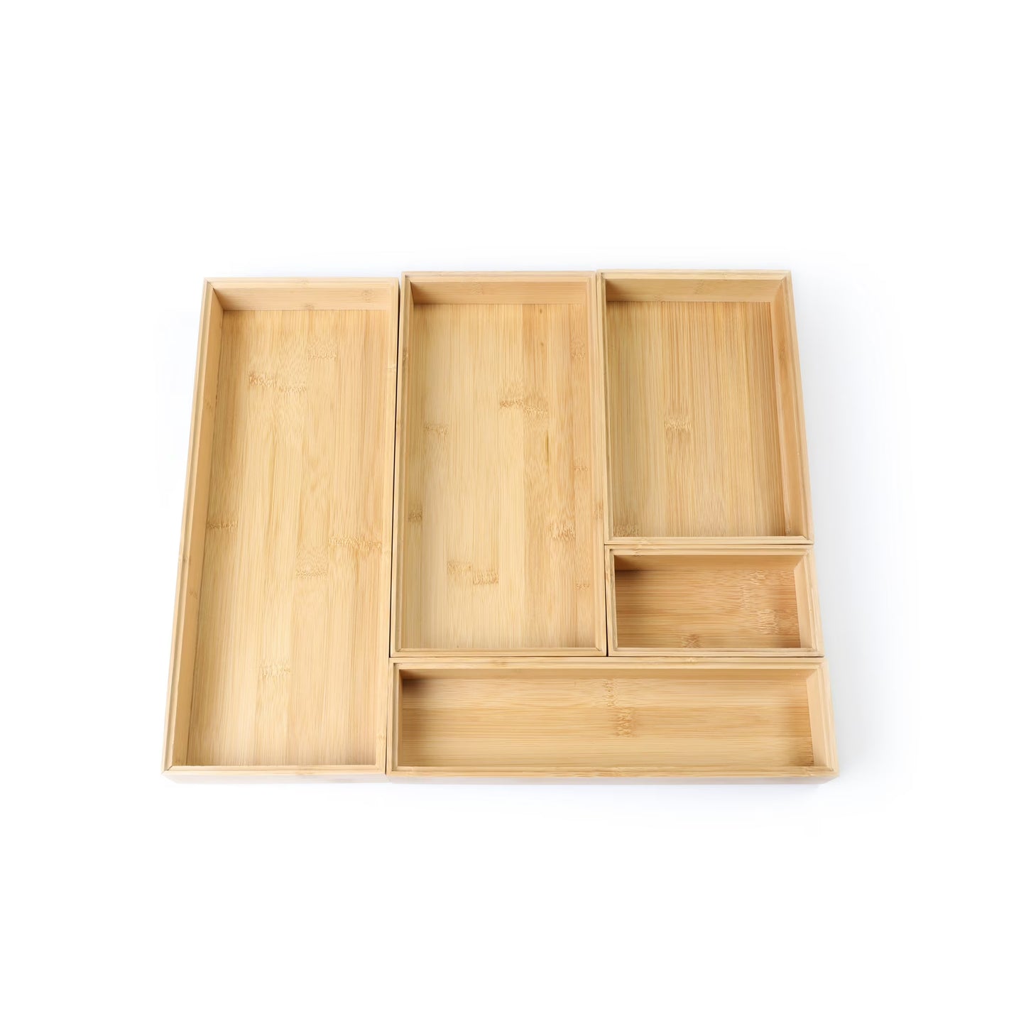 Better Homes & Gardens Bamboo Drawer Organizer 5-Piece Set, Natural Bamboo Color
