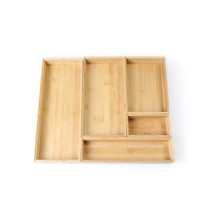 Better Homes & Gardens Bamboo Drawer Organizer 5-Piece Set, Natural Bamboo Color