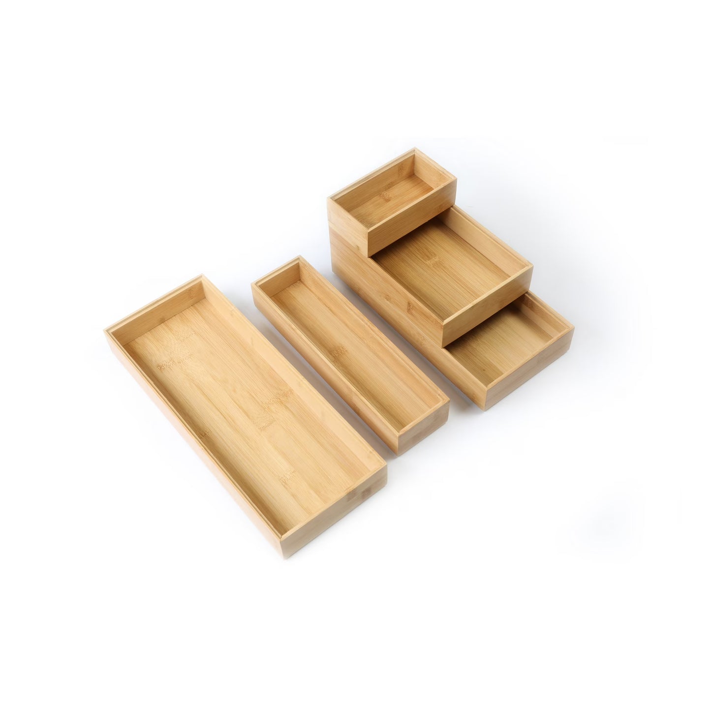 Better Homes & Gardens Bamboo Drawer Organizer 5-Piece Set, Natural Bamboo Color