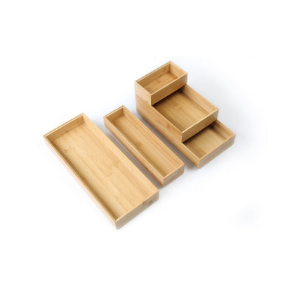 Better Homes & Gardens Bamboo Drawer Organizer 5-Piece Set, Natural Bamboo Color