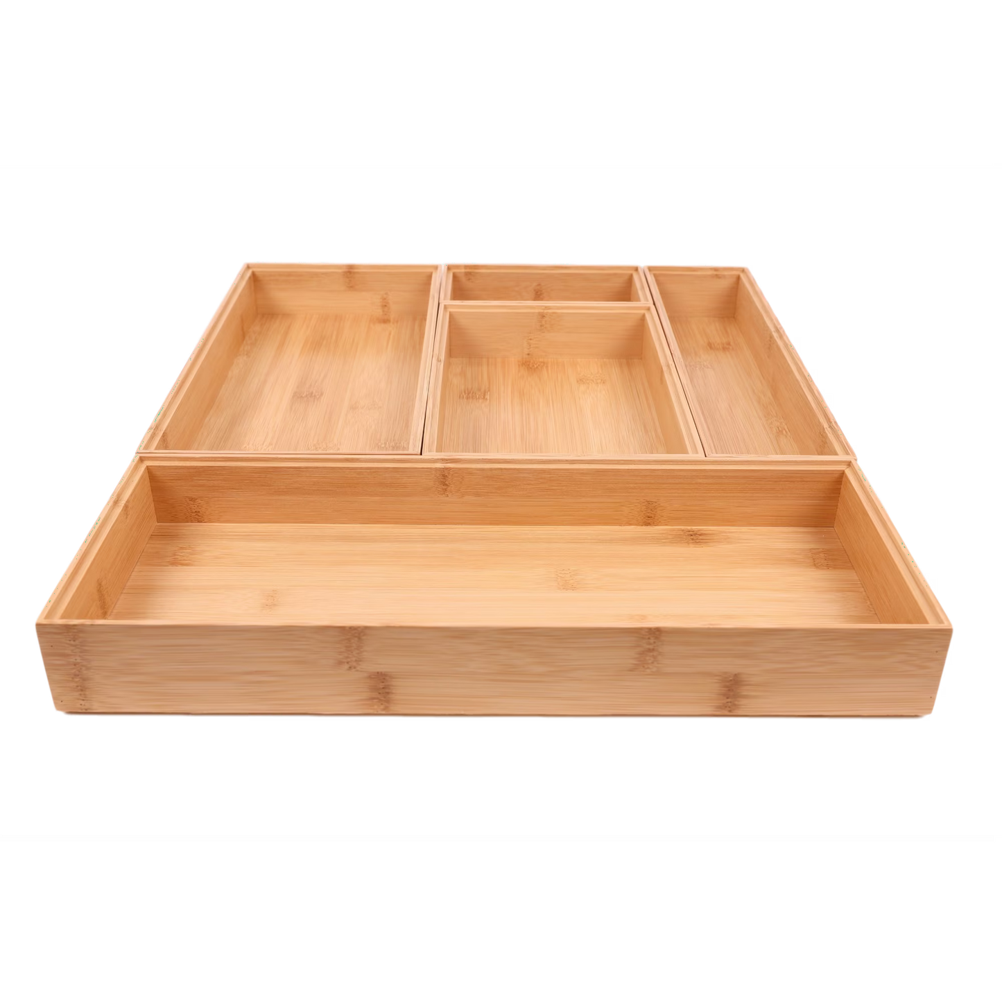 Better Homes & Gardens Bamboo Drawer Organizer 5-Piece Set, Natural Bamboo Color