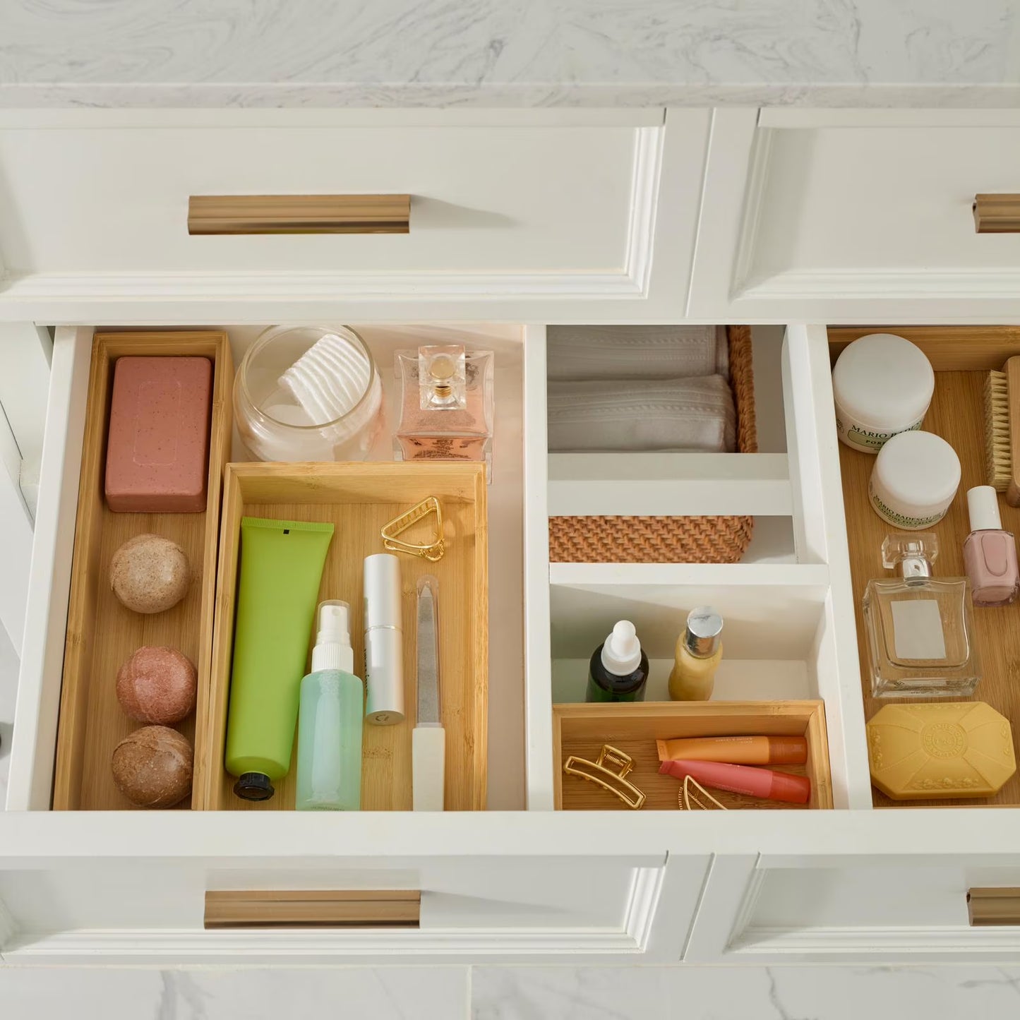 Better Homes & Gardens Bamboo Drawer Organizer 5-Piece Set, Natural Bamboo Color