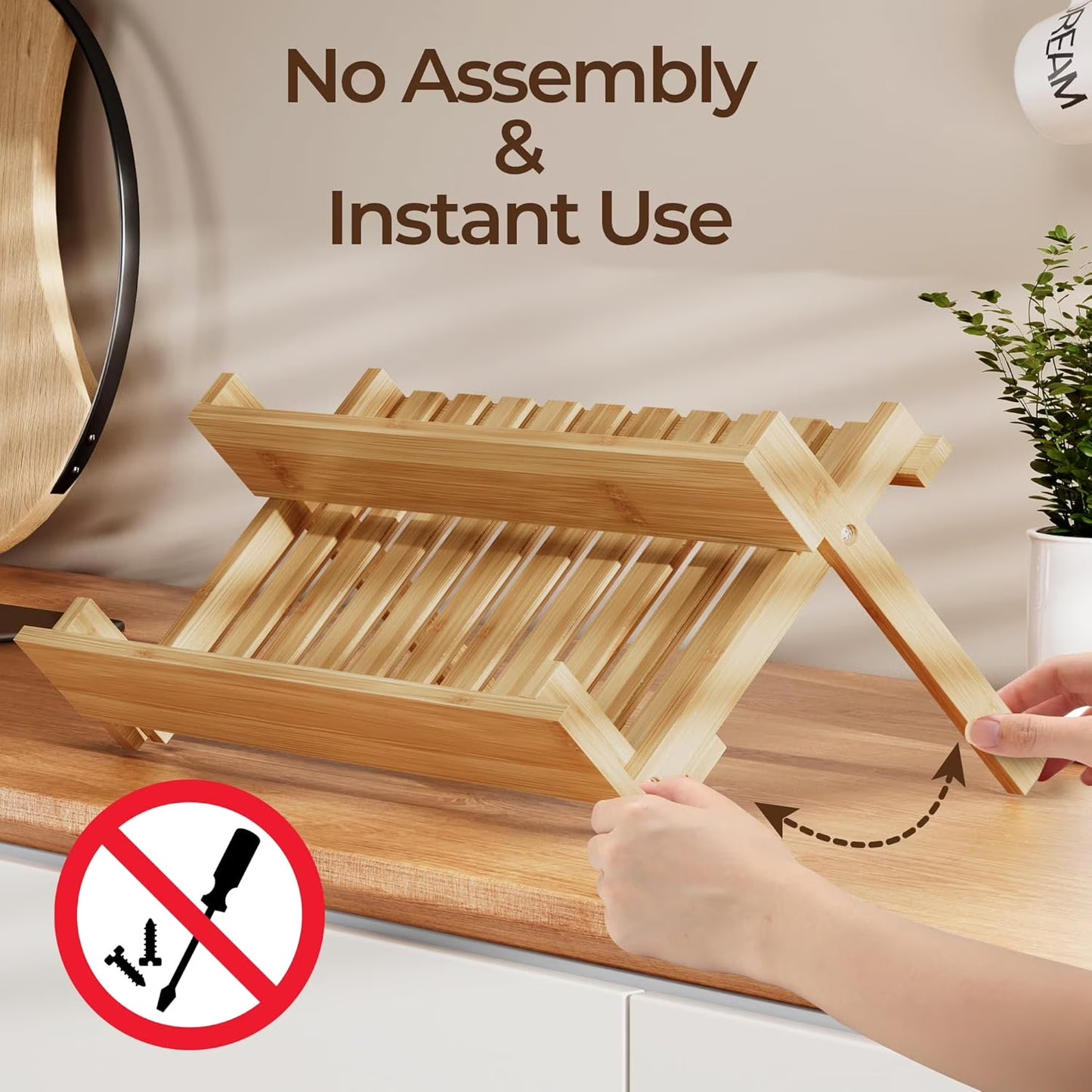 Delamu 2-Tier Foldable Bamboo Cabinet Organizer Shelf