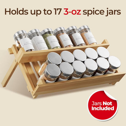 Delamu 2-Tier Foldable Bamboo Cabinet Organizer Shelf