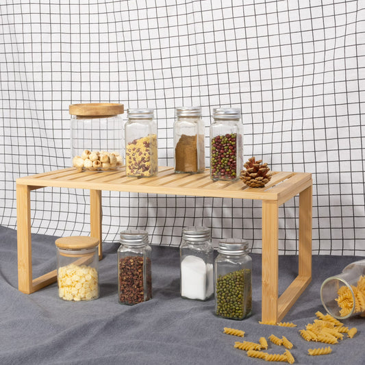 Better Homes & Gardens Bamboo Stackable Shelf, Natural Bamboo Color