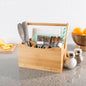 Classic Cuisine Bamboo Flatware Caddy – 4-Slot Portable Utensil Organizer