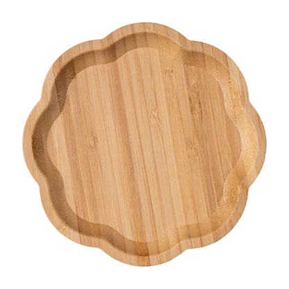 Bamboo Serving Tray for Snacks and Fruit, Square Wooden Storage Platter, Smooth Splinter-Free, 6–8 Inch Sizes